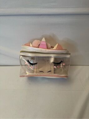 Pink Unicorn Clear Cosmetic Bag